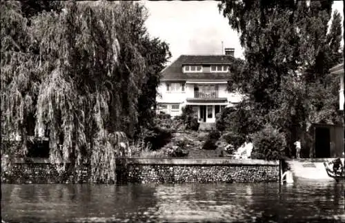 Ak Nonnenhorn Bodensee, Blick vom Wasser auf Haus Schwaben, Inh. K. Digel