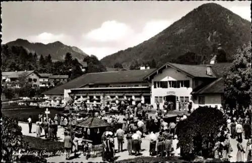 Ak Ruhpolding in Oberbayern, Kochaus, Biergarten