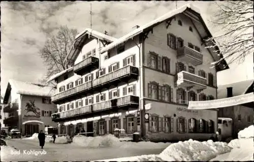 Ak Bad Kohlgrub in Oberbayern, Hotel zur Post, Winter