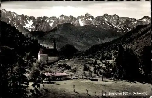 Ak Streichen Schleching in Oberbayern, Streichenkirche, katholische Kapelle St. Servatius, Achental