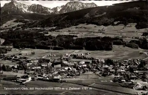 Ak Teisendorf in Oberbayern, Gesamtansicht, Hochstaufen, Zwiesel