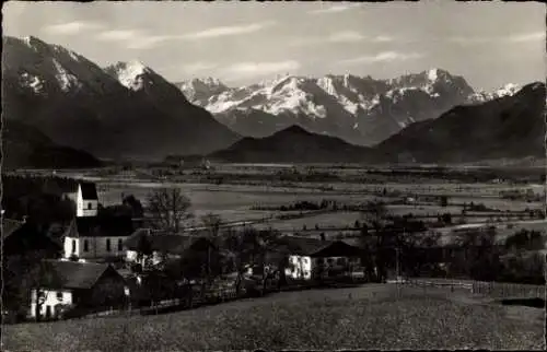 Ak Hagen Riegsee in Oberbayern, Panorama, Wetterstein