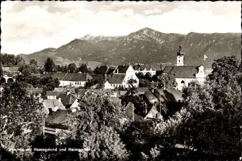 Ak Murnau am Staffelsee, Gesamtansicht, Herzogstand, Heimgarten