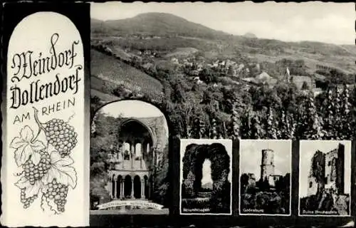Ak Dollendorf Königswinter am Rhein, Rolandsbogen, Godesburg, Drachenfels, Klosterruine Heisterbach