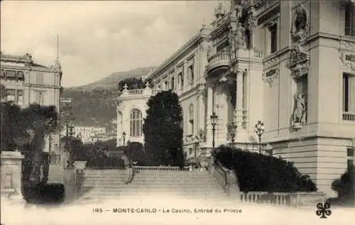 Ak Monte-Carlo Monaco, Das Casino, Eingang des Fürsten