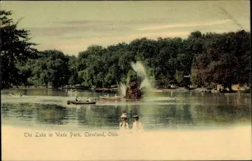 Ak Cleveland Ohio USA, Der See im Wade Park