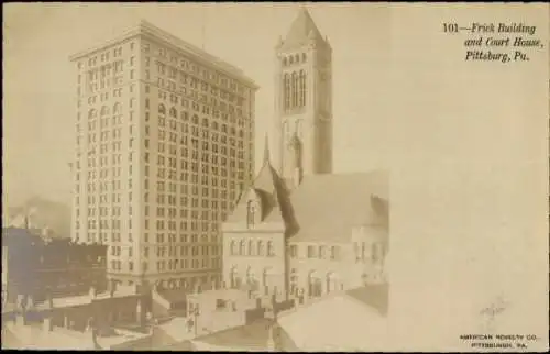 Ak Pittsburgh Pennsylvania USA, Frick Gebäude und Gerichtsgebäude