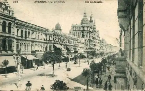 Ak Rio de Janeiro Brasilien, Avenida Rio Branco