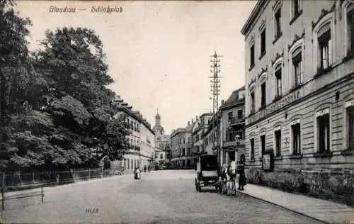 Ak Glauchau in Sachsen, Schlossplatz