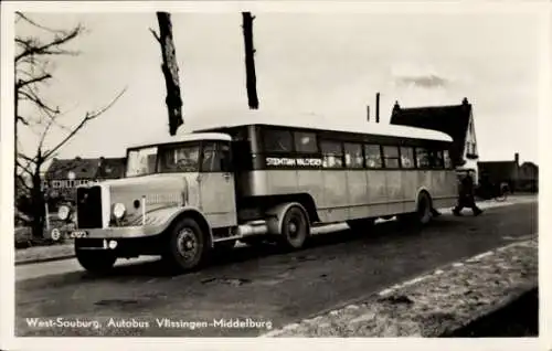 Ak West Souburg Zeeland Niederlande, Autobus Vlissingen Middelburg