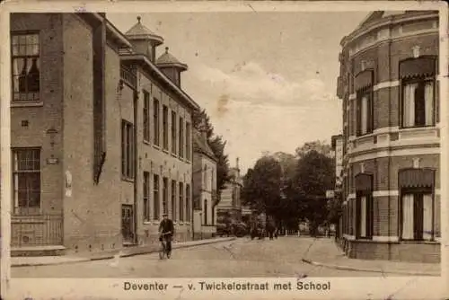 Ak Deventer Overijssel Niederlande, v. Twickelostraat, Schule