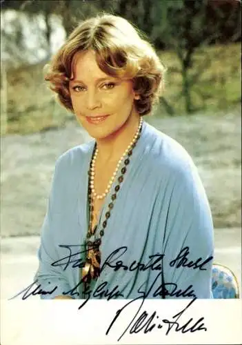 Ak Schauspielerin Maria Schell, Portrait, Autogramm, Halsschmuck, Perlen