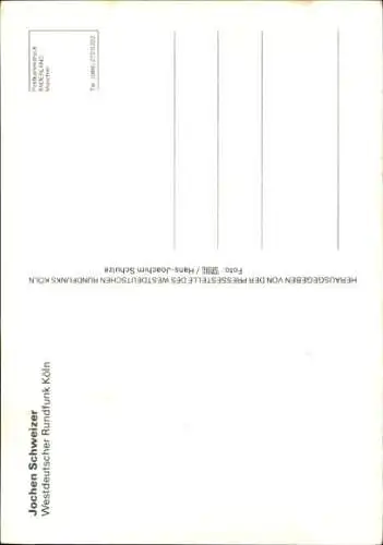 Ak Schauspieler Jochen Schweizer, Portrait, Autogramm
