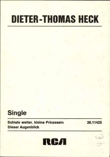 Ak Sänger Dieter Thomas Heck, Portrait, Autogramm