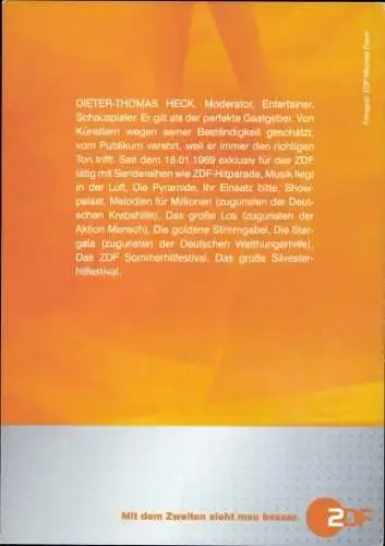 Ak Schauspieler Dieter Thomas Heck, Portrait, Autogramm
