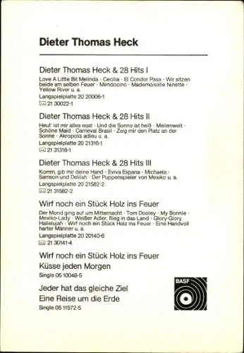 Ak Sänger Dieter Thomas Heck, Portrait, Autogramm
