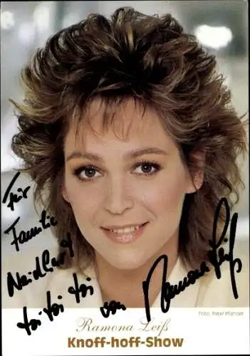 Ak Schauspielerin Ramona Leiß, Portrait, Autogramm, Knoff-hoff-Show