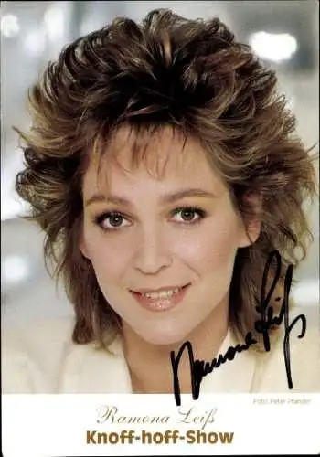 Ak Schauspielerin Ramona Leiß, Portrait, Autogramm, Knoff-Hoff-Show