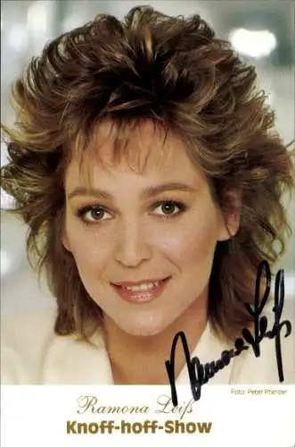 Ak Schauspielerin und Sängerin Ramona Leiß, Portrait, Autogramm, die Knoff-hoff-Show