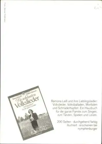 Ak Schauspielerin und Sängerin Ramona Leiß, Portrait, Autogramm