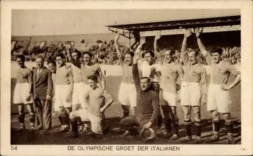 Ak Amsterdam Nordholland Niederlande, Olympiade 1928, Fußball, Italien