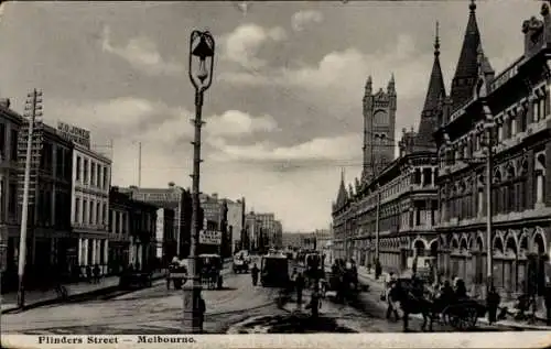 Ak Melbourne Australien, Flinders Street