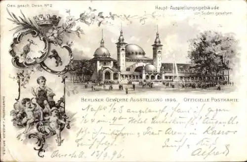 Litho Berlin Treptow, Berliner Gewerbeausstellung 1896, Hauptausstellungsgebäude