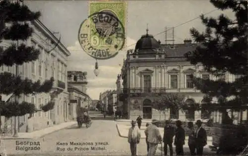 Ak Beograd Belgrad Serbien, Rue du Prince Michel