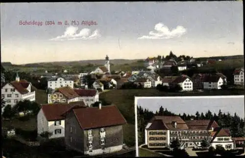 Ak Scheidegg im Allgäu Schwaben, Panorama, Hotel