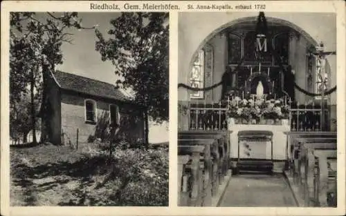 Ak Riedholz Maierhöfen im Allgäu, St. Anna-Kapelle, Innenansicht