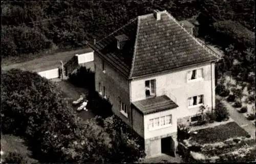 Ak Margarethenhöhe Königswinter am Rhein, Privat-Pension Haus Hubertus, Luftbild
