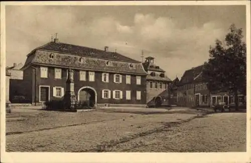 Ak Flonheim in Rheinhessen, Marktplatz, Rathaus