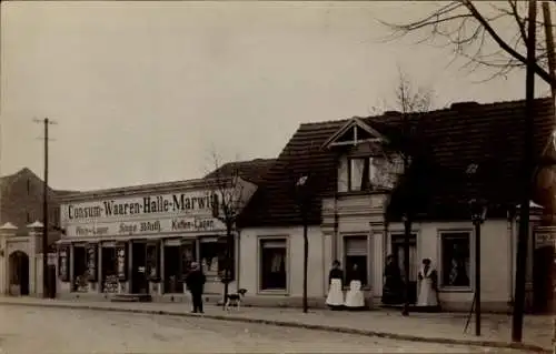 Foto Ak Marwitz Velten in der Mark, Konsum-Waren-Halle