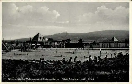 Ak Weißenstadt im Fichtelgebirge, Freibad