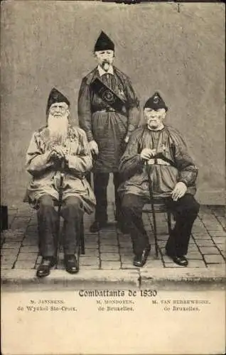 Ak Combattants de 1830, Mondoyen, Janssens, Van Herreweghe