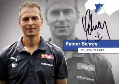 Autogrammkarte Trainer Rainer Schrey, TSG 1899 Hoffenheim, Autogramm