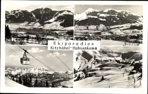 Ak Kitzbühel in Tirol, Hahnenkamm, Seilbahn, Panorama, Winter