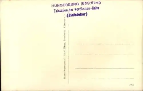 Ak Hungerburg Innsbruck Tirol, Hungerburgbahn, Kaminspitzen, Seegaubenspitze, Hafelekar, Kemacher