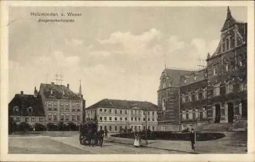 Ak Holzminden an der Weser, Baugewerkschulplatz