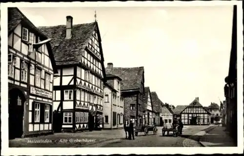 Ak Holzminden im Weserbergland, Alte Giebelhäuser