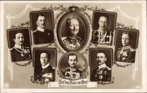 Ak Kaiser Wilhelm II., Prinzen, Auf dem Felde der Ehre, Herzog Ernst August von Braunschweig