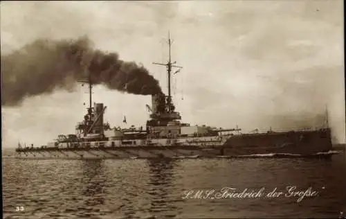 Ak Deutsches Kriegsschiff, SMS Friedrich der Große, Schlachtkreuzer, Kaiserliche Marine