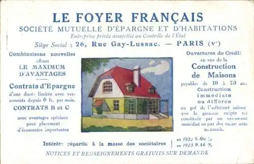 Ak Nancy, Reklame, Le Foyer Francais, Societe Mutuelle d'Epargne et d'Habitations