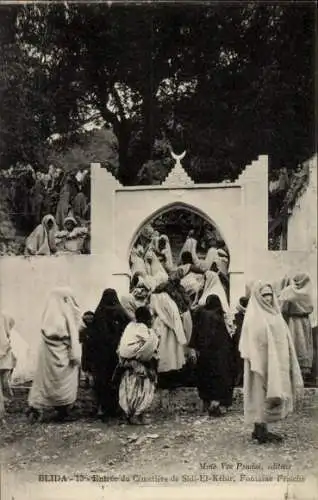 Ak Blida Algerien, Eingang zum Friedhof von Sidi-El-Kebir