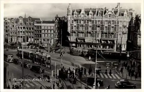 Ak Amsterdam Nordholland Niederlande, Muntplein, Straßenbahn