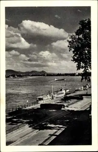 Ak Bonn am Rhein, Blick vom alten Zoll zum Siebengebirge