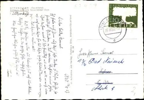 Ak Attendorn im Sauerland, Rathaus, Sauerländer Dom