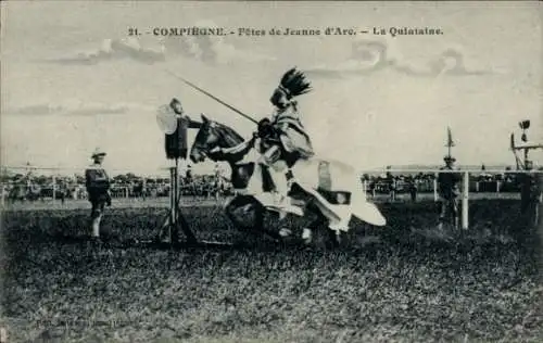 Ak Compiègne Oise, Fetes de Jeanne d'Arc, La Quintaine, Rittertunier