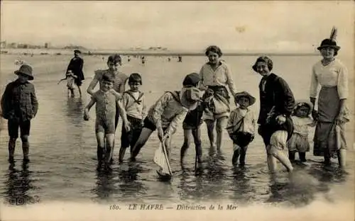 Ak Le Havre Seine Maritime, Distraction de la Mer, Frauen und Kinder im Wasser