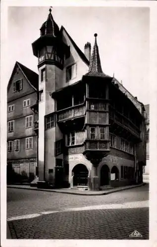 Ak Colmar Elsaß Haut Rhin, Straßenecke, Maison Pfister